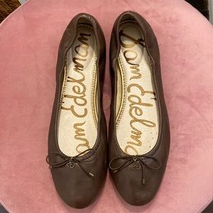 Dark Brown Sam Edelman Leather Ballet Flats